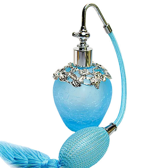 Fancy Turquoise Perfume Glass Bottle With Turquoise Bulb Spray Mounting.