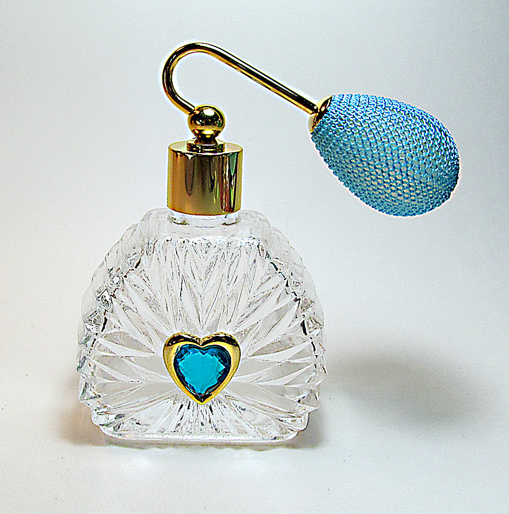 Unique Perfume Crystal Glass Bottle With Turquoise Heart