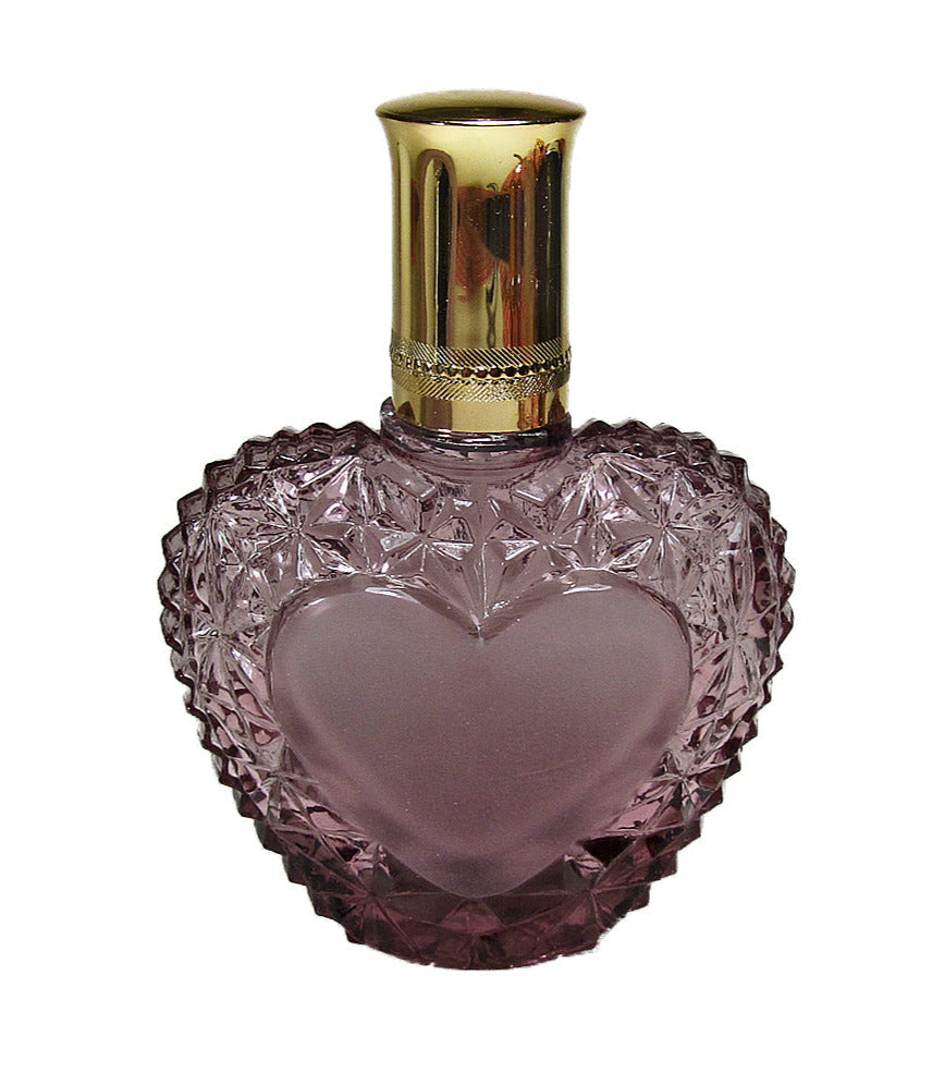 Heart Shape Purple Crystal Glass Perfume Bottle With Gold atomizer