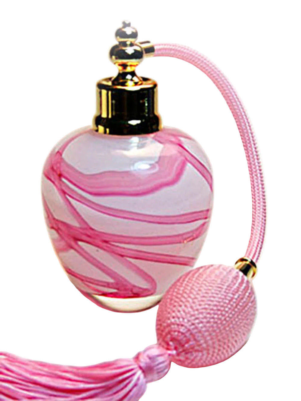 Art crystal glass perfume Bottle with pink bulb atomizer sprayer.