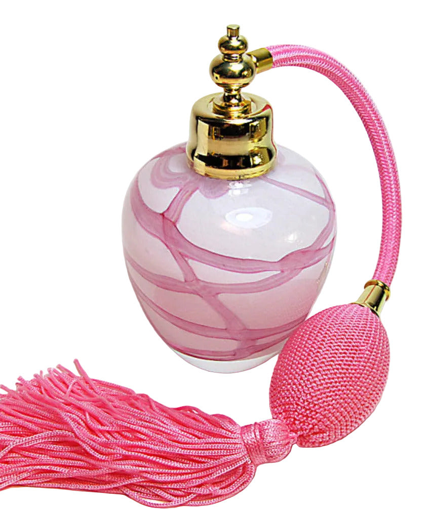 Art crystal glass perfume Bottle with pink bulb atomizer sprayer