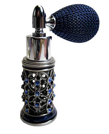 Antique perfume bottle with crystal cap and rod.
