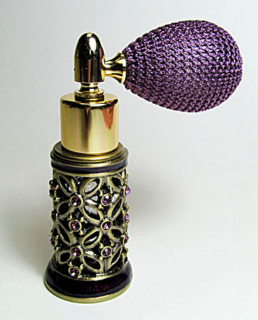 Antique perfume bottle with crystal cap and rod.