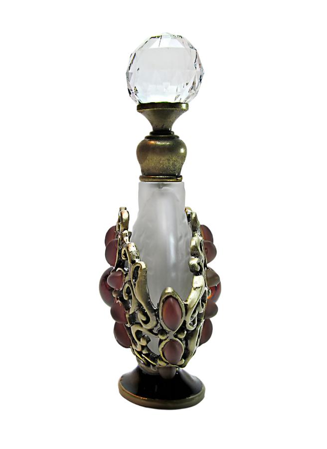 Antique perfume bottle with crystal screw cap and rod.