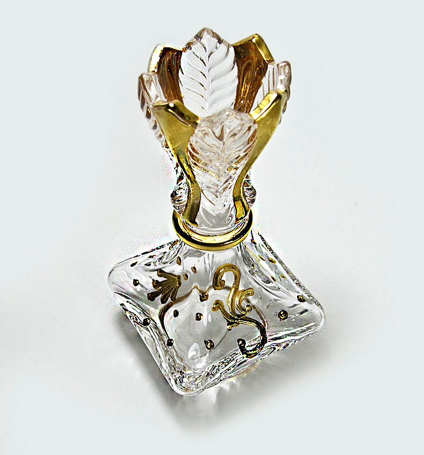 Murano Art Glass Perfume Bottle With Ribbon-Shape Stopper.