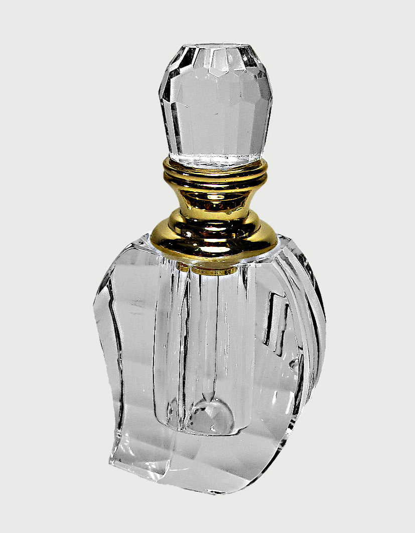 Genuine Lead Crystal Perfume Bottle With Crystal Stopper and Glass