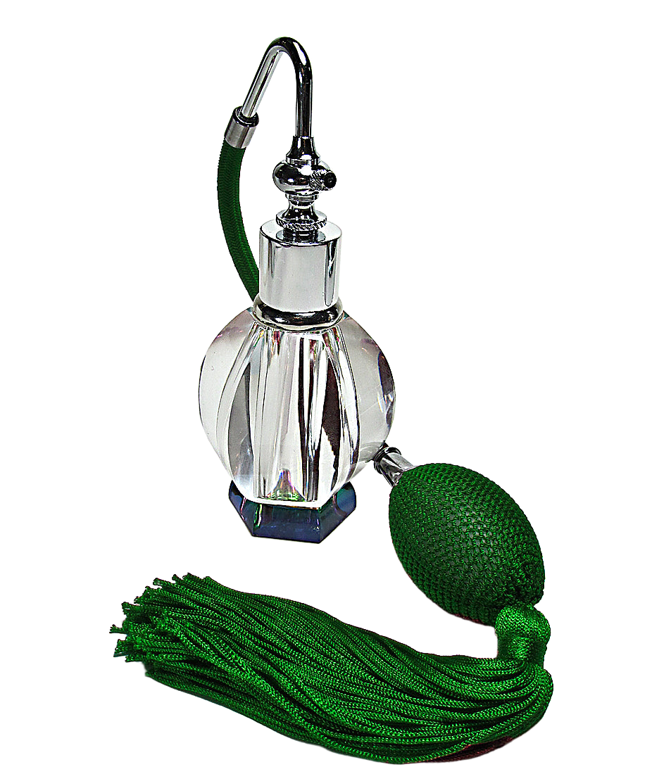 Genuine Lead Crystal Perfume Bottle With Bulb And Tassel Spray Mounting