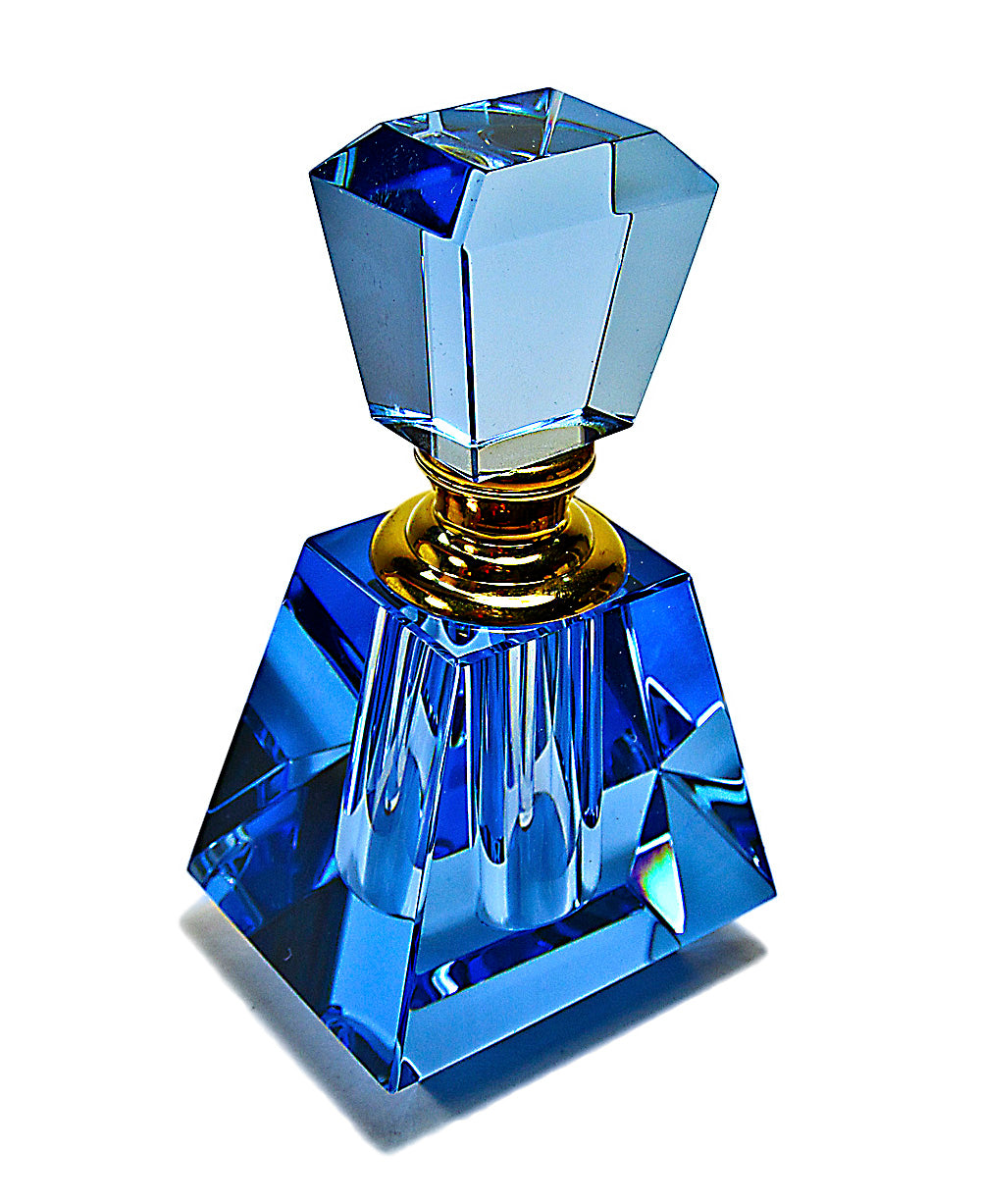 Blue crystal perfume bottle
