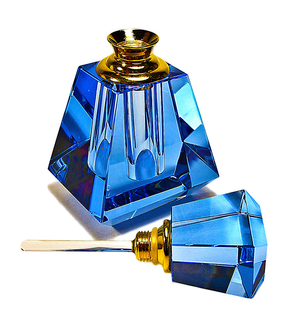 Blue crystal perfume bottle