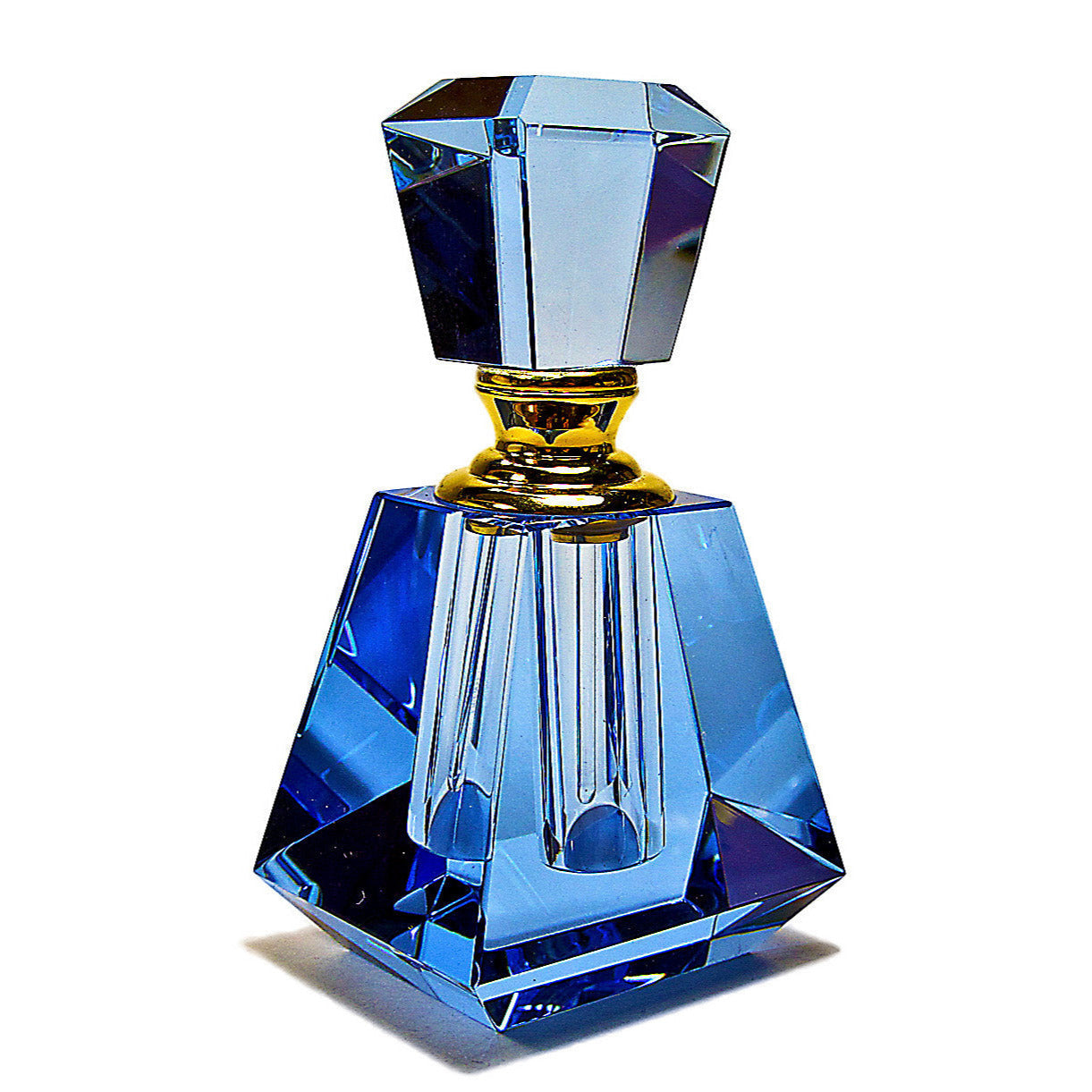 Blue crystal perfume bottle