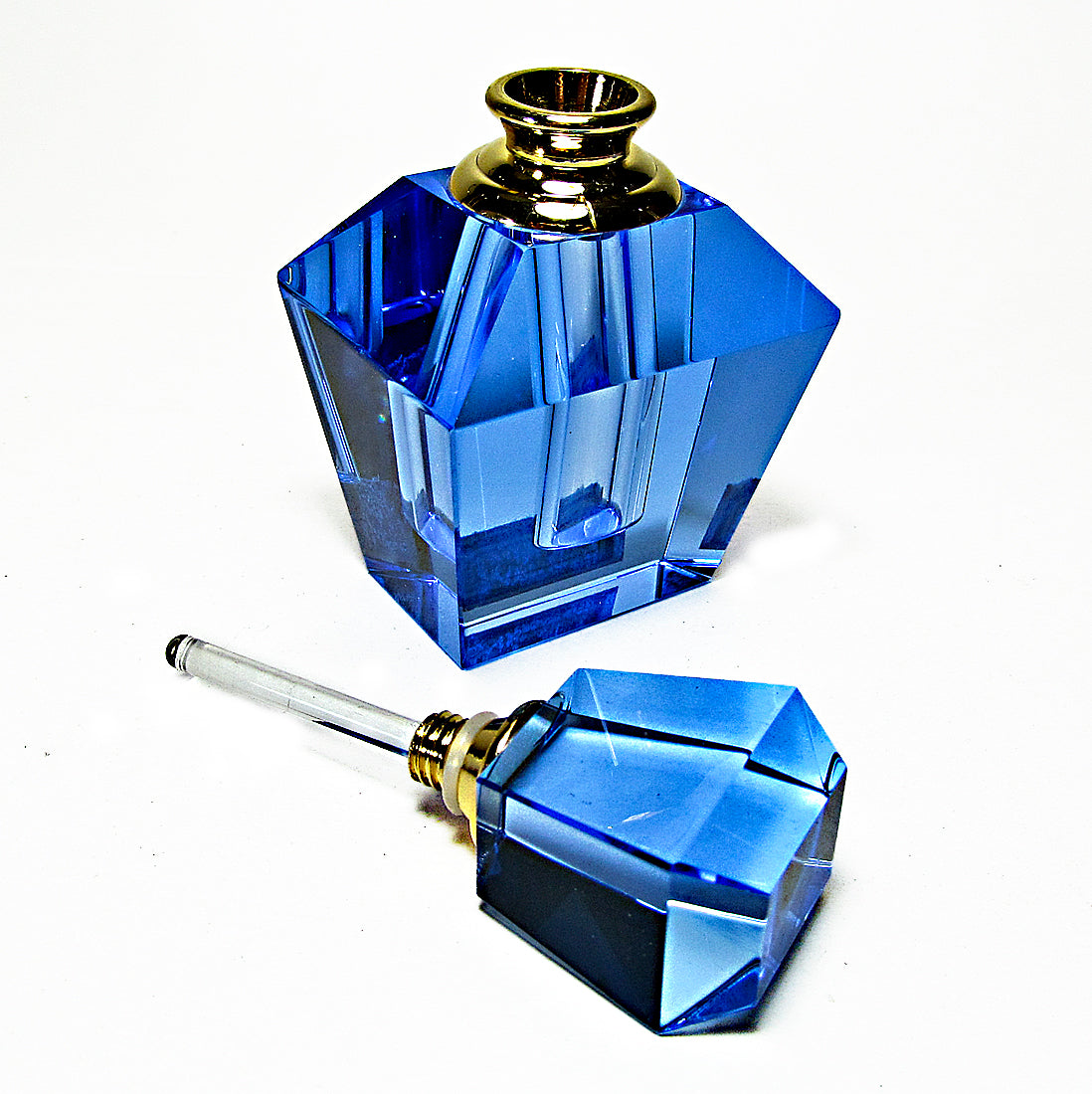 Blue crystal perfume bottle