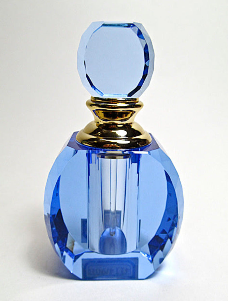Blue crystal glass bottle