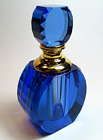 Cobalt crystal perfume bottle