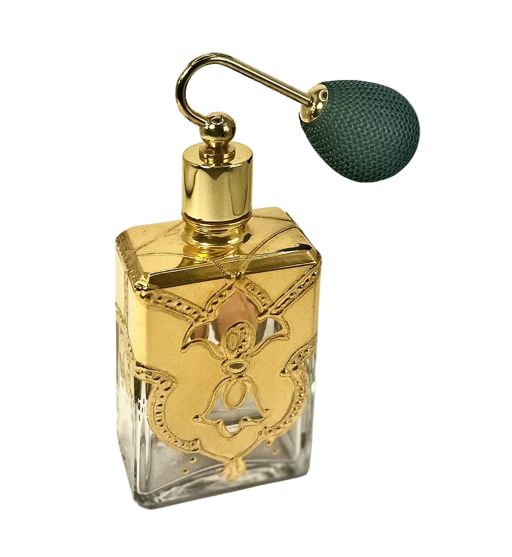 Murano Art Glass Perfume Bottle With Gold Bulb Spray Mounting