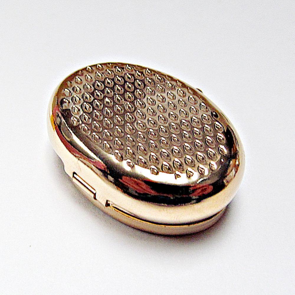 Compact Pill Box Made With Mother Pearl Shell For Pills And Small Jewelry.