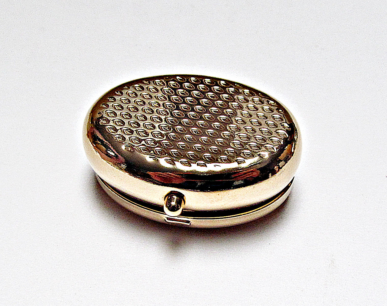 Compact Pill Box Made With Mother Pearl Shell For Pills And Small Jewelry.