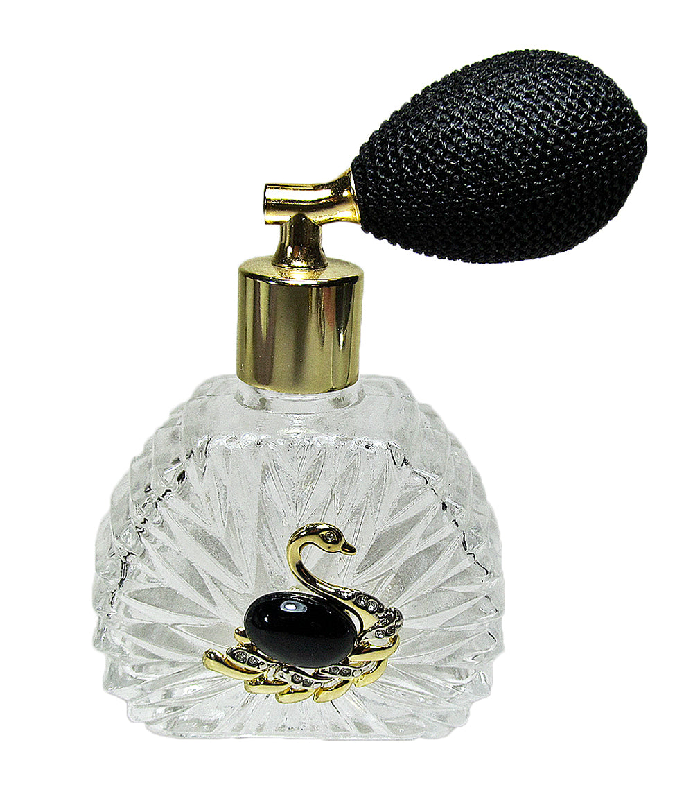 Unique vintage perfume spray bottle with black bulb spray