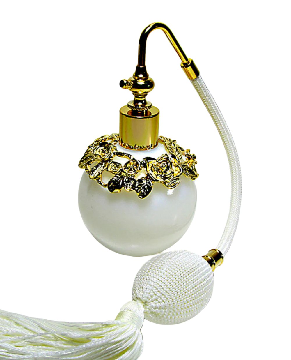 Perfume Opaque Glass Bottle With White Bulb Spray Mounting