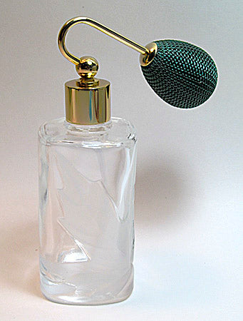 Vanity Refillable Perfume Glass Bottle With Squeeze Bulb Spray Attachment.