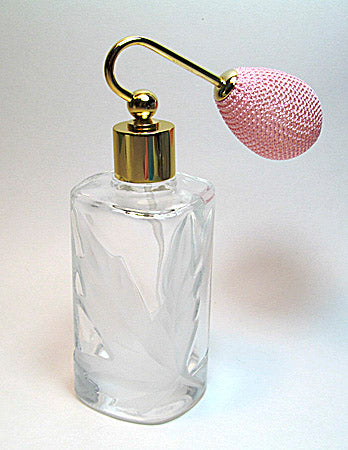 Vanity Refillable Perfume Glass Bottle With Squeeze Bulb Spray Attachment.