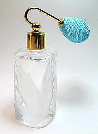 Vanity Refillable Perfume Glass Bottle With Squeeze Bulb Spray Attachment.