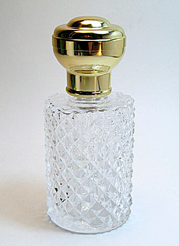 Crystal Glass Perfume Bottle With Leakproof Atomizer Spray Pump and Over Cap.