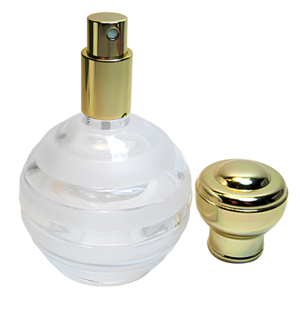 Excellent Glass Perfume Bottle With Gold Atomizer Spray Pump and Metal Cap.