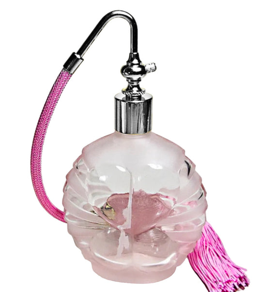 Pink Empty Glass Perfume Bottle With Pink Tassel Spray Mounting (130 ml)