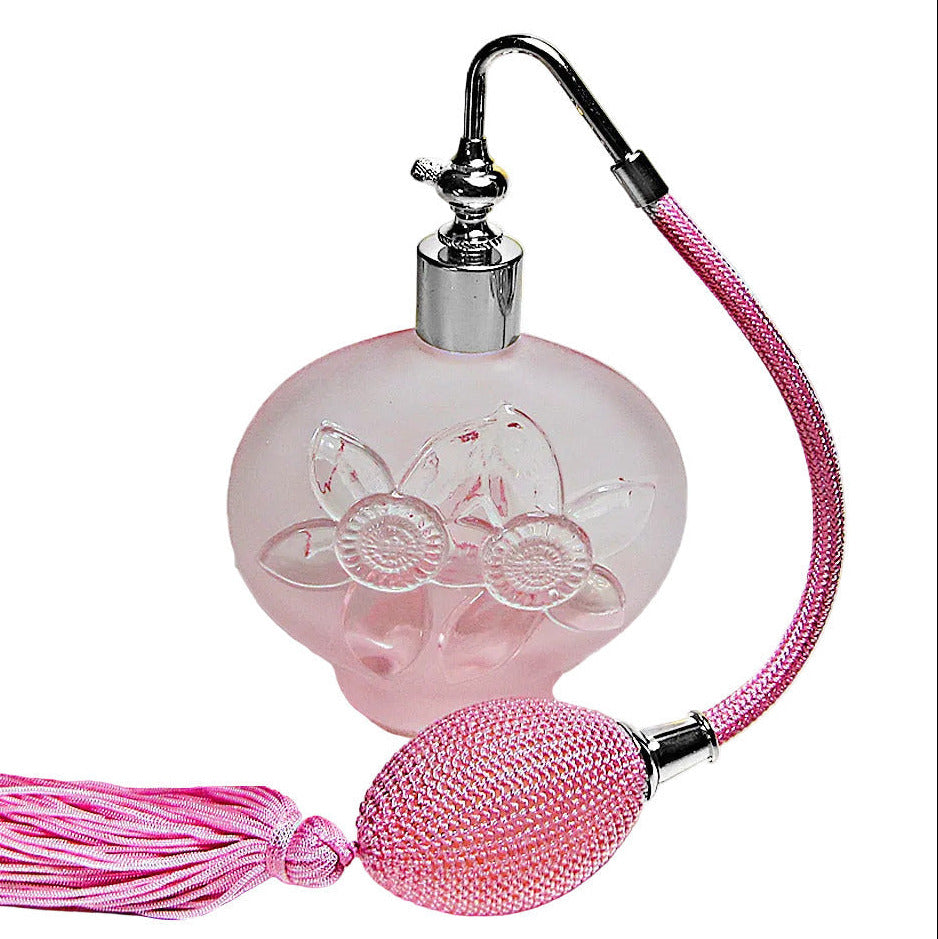 Empty Pink Glass Perfume Bottle With Pink Tassel Spray Mounting (130 ml)