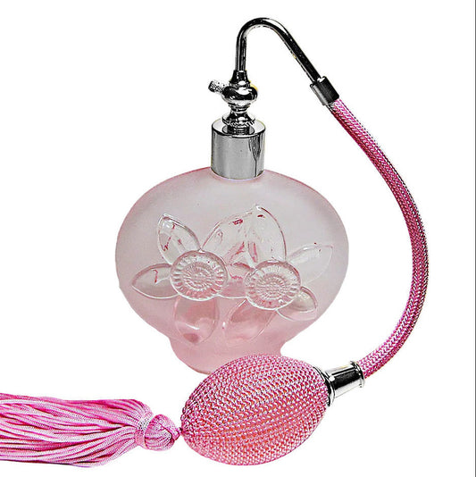 Empty Pink Glass Perfume Bottle With Pink Tassel Spray Mounting (130 ml)