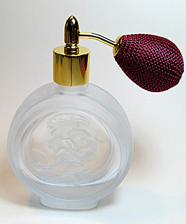 Vanity Crystal Glass Perfume Bottle With Bulb Spray Mounting.