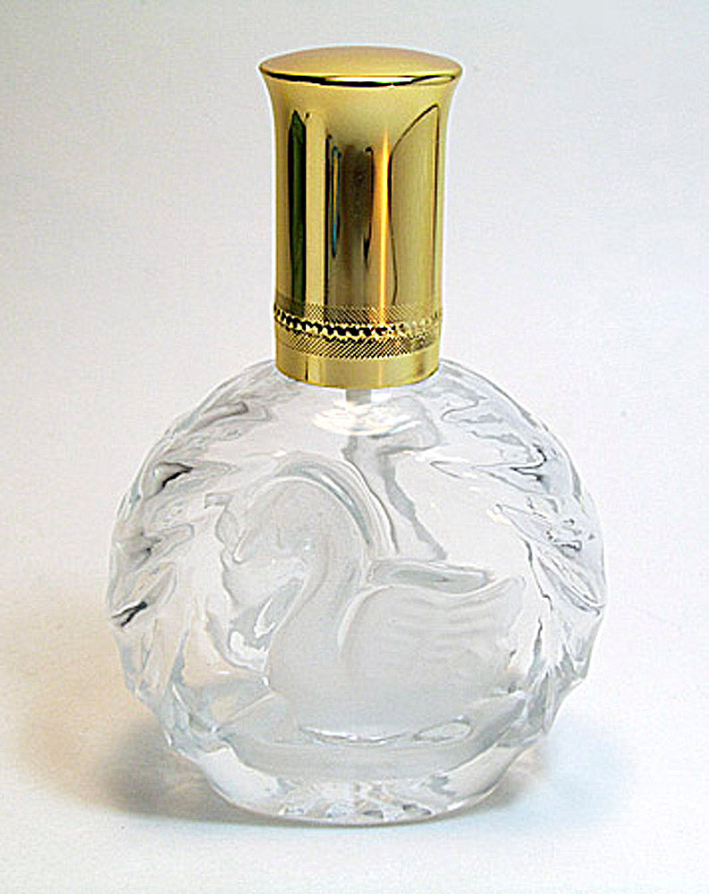 Vintage Crystal Glass Perfume Bottle With Leakage Proof Atomizer Spray Pump and Gold  Over Cap.