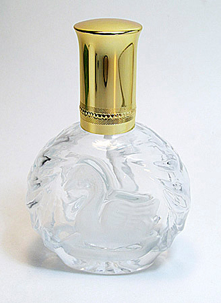 Vintage Crystal Glass Perfume Bottle With Leakage Proof Atomizer Spray Pump and Gold  Over Cap.