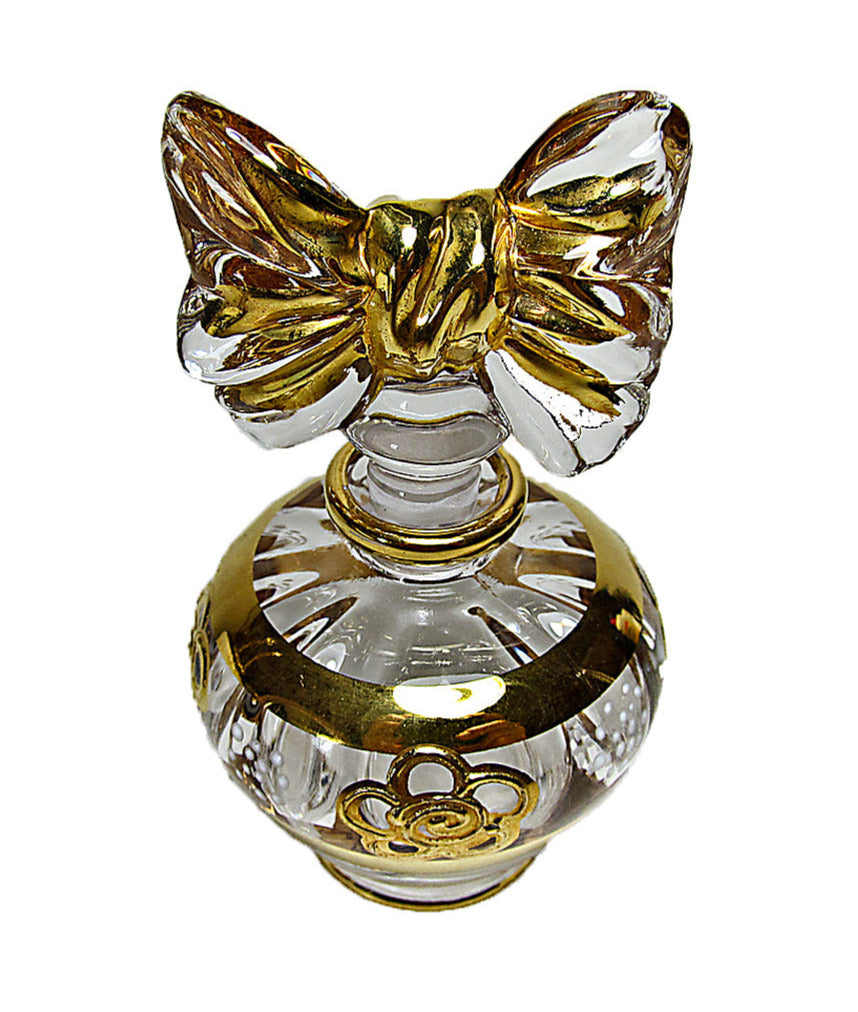 Murano Art Glass Perfume Bottle With Ribbon Shape Stopper