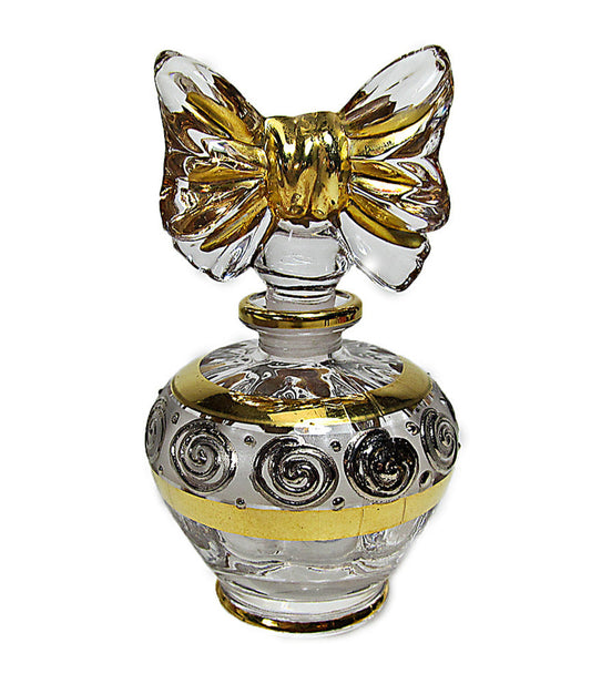 Murano Art Glass Perfume Bottle With Ribbon Shape Stopper