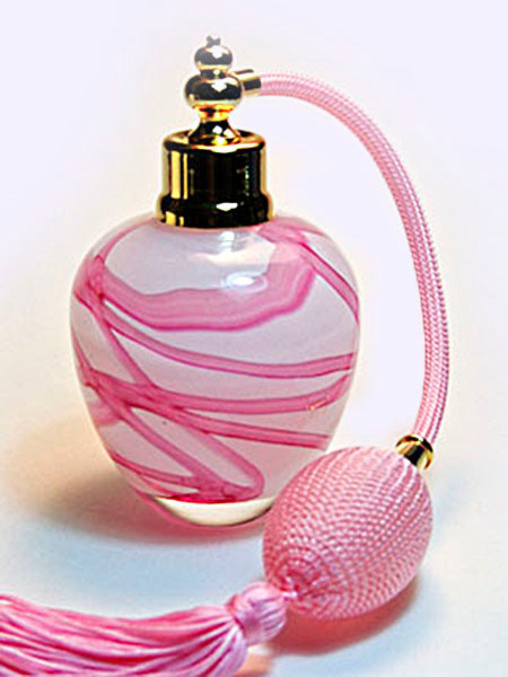 Art crystal glass perfume Bottle with pink bulb atomizer sprayer.