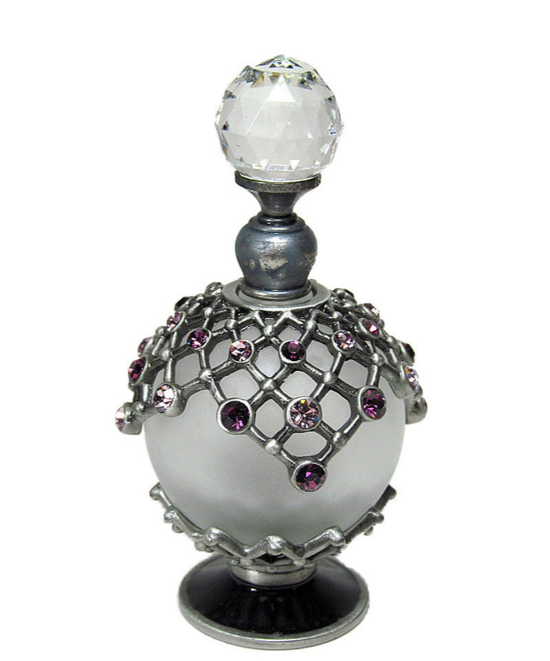 Antique Perfume Bottle With Crystal Rhinestone Screw Cap and Rod ...