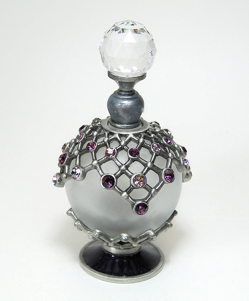 Antique Perfume Bottle With Crystal Rhinestone Screw Cap and Rod ...