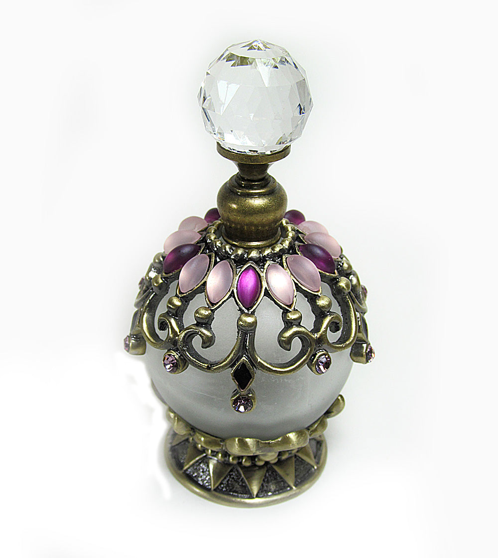Antique perfume bottle with crystal screw cap and rod. – Atomizers King