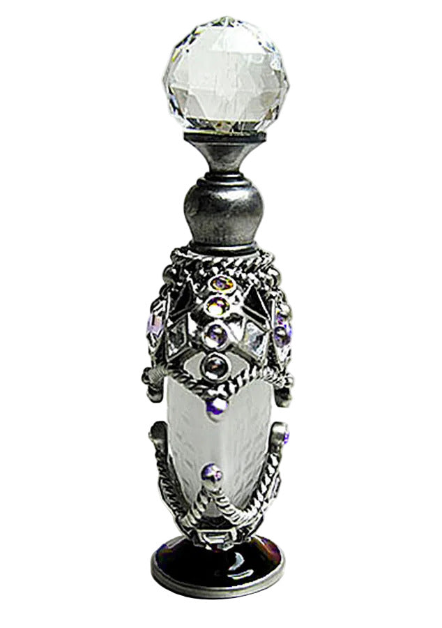 Antique perfume bottle with crystal screw cap and rod.