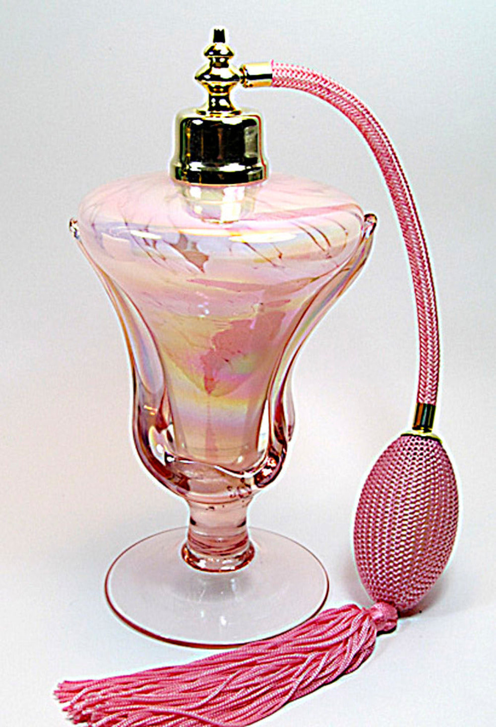 Vintage VICTORIAN PERFUME BOTTLE, Rare Pink Cut Glass popular Perfume Bottle w/ Bulb Atomizer, Vanity Decor, Dresser Bottle, Pink Perfume Bottle