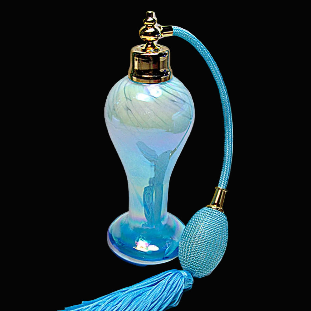 Art Perfume Atomizer Bottle With Turquoise Tassel Spray Mounting