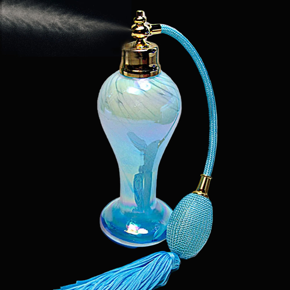 Art Perfume Atomizer Bottle With Turquoise Tassel Spray Mounting