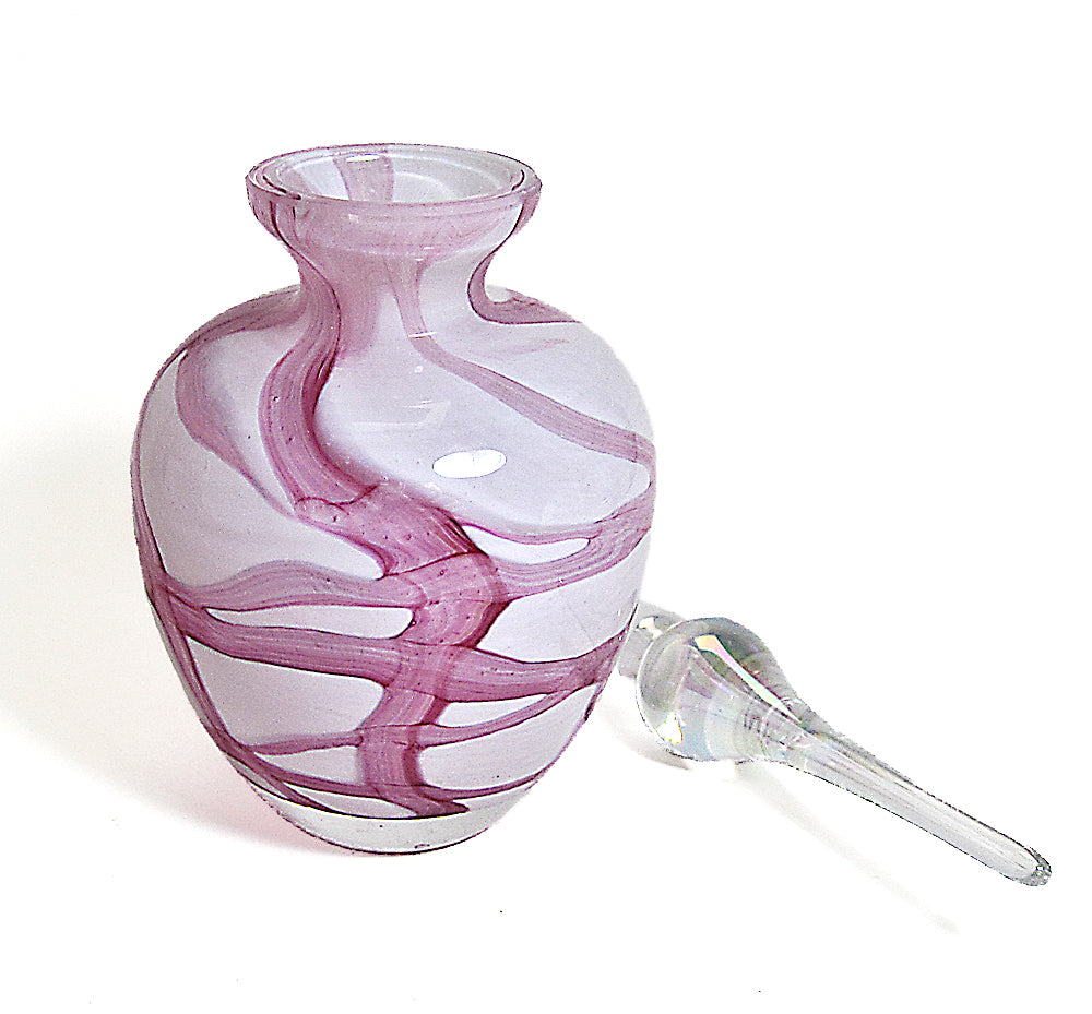 Refillable art crystal glass perfume Bottle with crystal stopper.