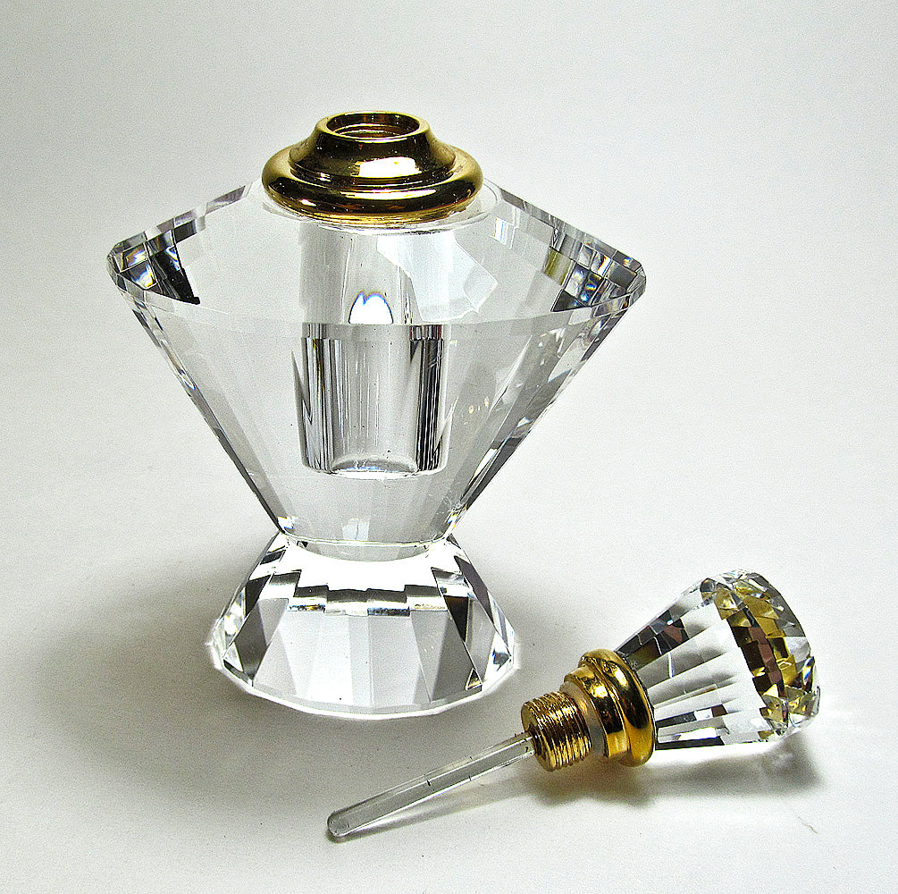 Lead Crystal Perfume Bottle With Crystal Stopper And Rod For Perfume and Fragrance Oils.