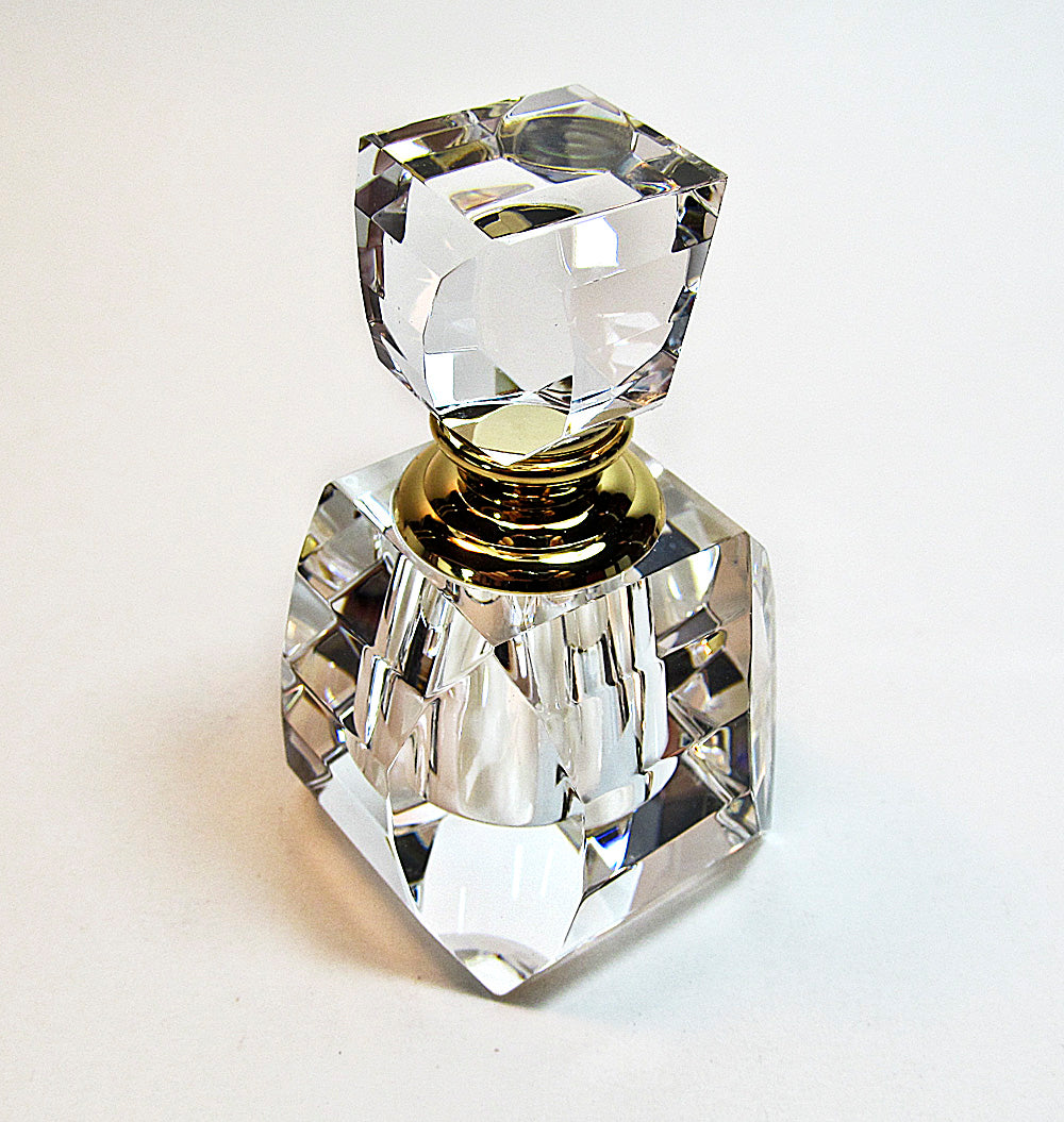 Refillable crystal perfume bottle