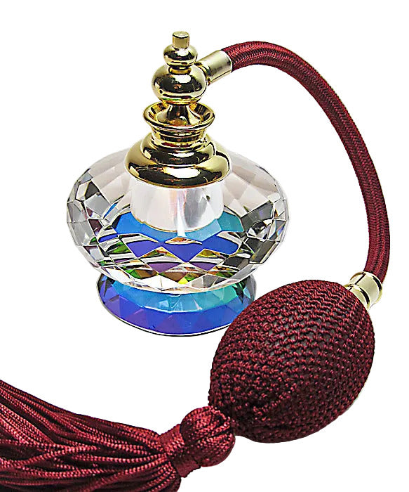 Genuine Lead Crystal Perfume Bottle With Bulb Sprayer.