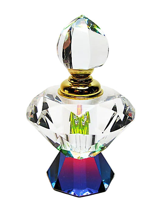 Genuine Lead Crystal Perfume Bottle With Crystal Stopper and Cod.
