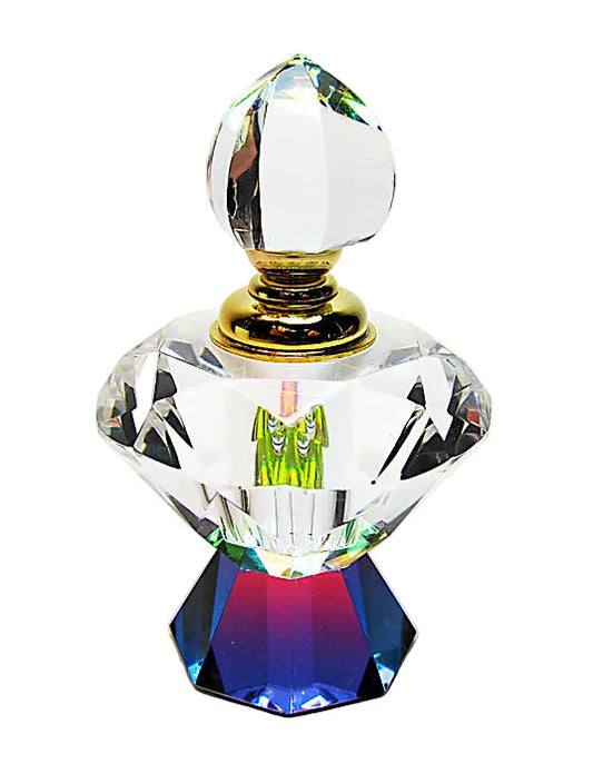 Genuine Lead Crystal Perfume Bottle With Crystal Stopper and Cod.