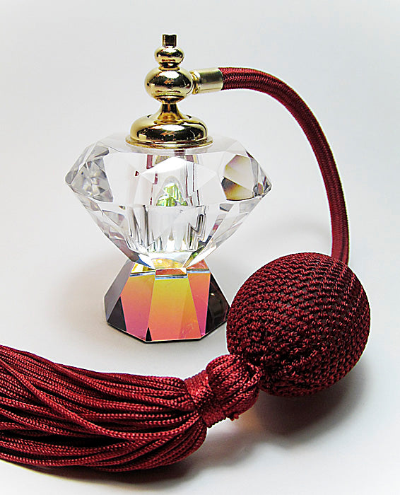 Genuine Lead Crystal Perfume Bottle With Bulb Sprayer.